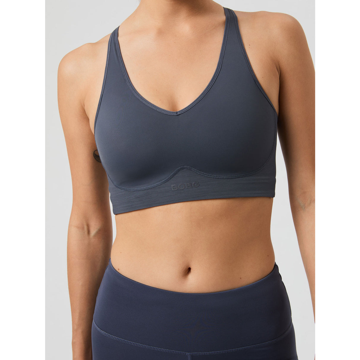 Björn Borg Mid V Support Sports Bra Odyssey Gray