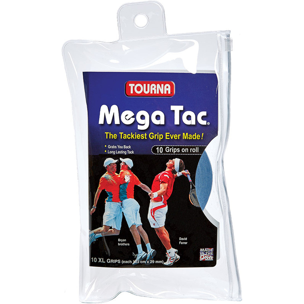 Tourna Overgrips Mega Tac Blue (10 Pcs)