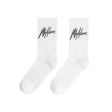 Malelions Signature Socks White/Black (2 Pack) - 