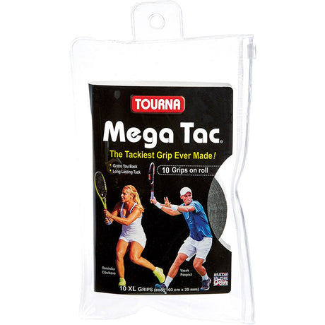 Tourna Overgrips Mega Tac Black (10 Pcs) - 